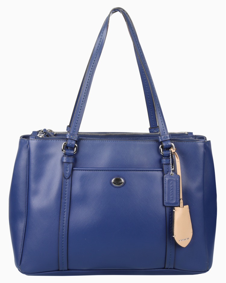 COACH 71395 Bleecker Navy Tote 大容量　A4 Bolsa Coach Original Tote Couro Azul Feminina