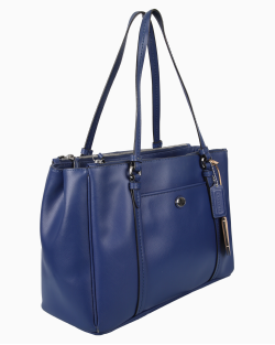 Bolsa Coach Tote Couro Azul