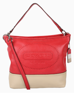 Bolsa Coach Couro Bicolor