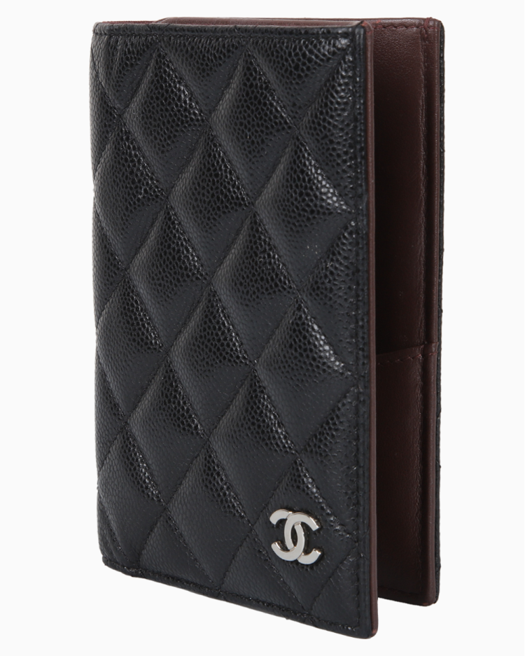 Porta Cartão Chanel Original Caviar Bifold Preto Feminino