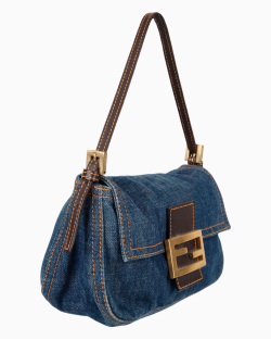 Bolsa Fendi Denim Mama Baguette Azul