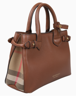Bolsa Burberry House Check Small Banner Tote Marrom