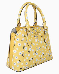 Bolsa Kate Spade Darcy Satchel Pequena Floral Amarela