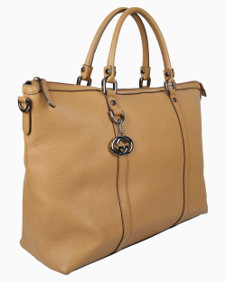 Bolsa Gucci Interlocking Charm Weekender Caramelo
