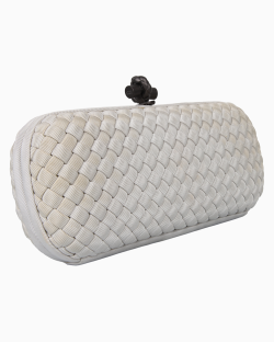 Clutch Bottega Veneta Stretch Knot Branca