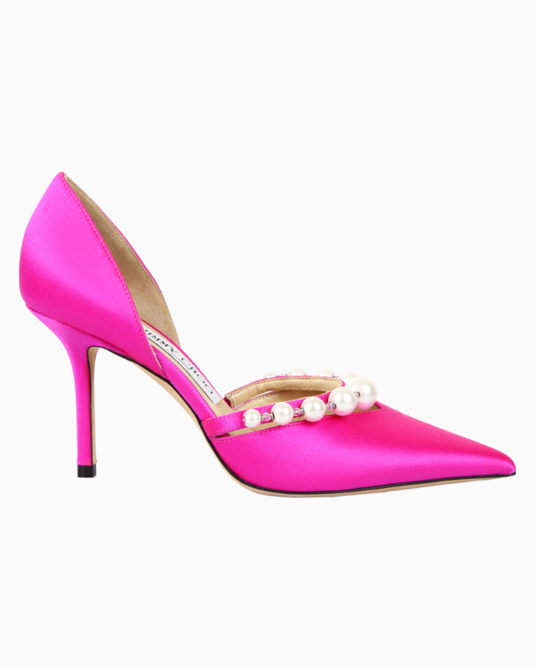 Sapato Jimmy Choo Original Aurelie Cetim Pink Feminino
