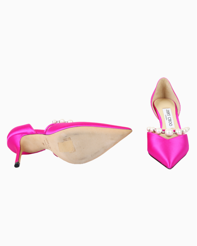 Sapato Jimmy Choo Original Aurelie Cetim Pink Feminino