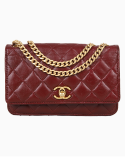 Bolsa Chanel WOC Lambskin Vinho