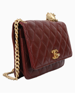 Bolsa Chanel WOC Lambskin Vinho