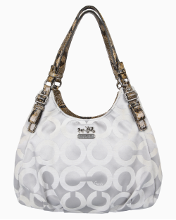 Bolsa Coach Vintage Hobo Monograma Cinza