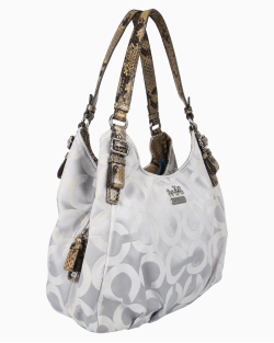 Bolsa Coach Vintage Hobo Monograma Cinza