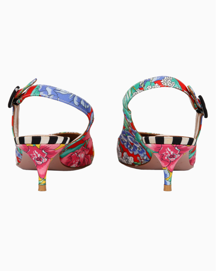 Scarpin Aquazzura Original Slingback Floral Feminino