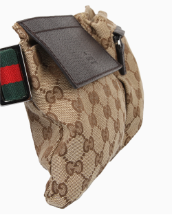 Pochete Gucci GG Supreme Double Belt Canvas Monograma 