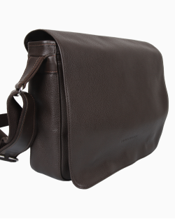 Bolsa Longchamp Messenger Couro Marrom