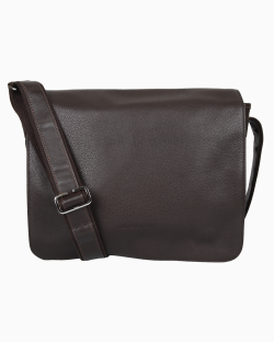 Bolsa Longchamp Messenger Couro Marrom