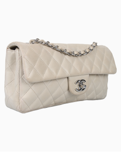 Bolsa Chanel Classic Single Flap Off White