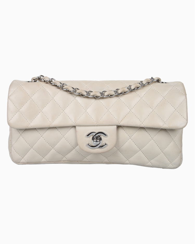 Bolsa Chanel Original Classic Single Flap Off White Feminina