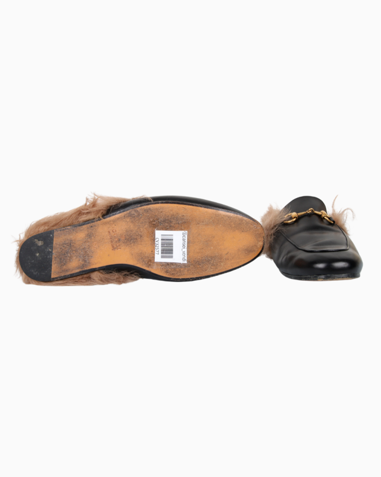 Mule Gucci Original Princetown Com Pelos Preto Masculino