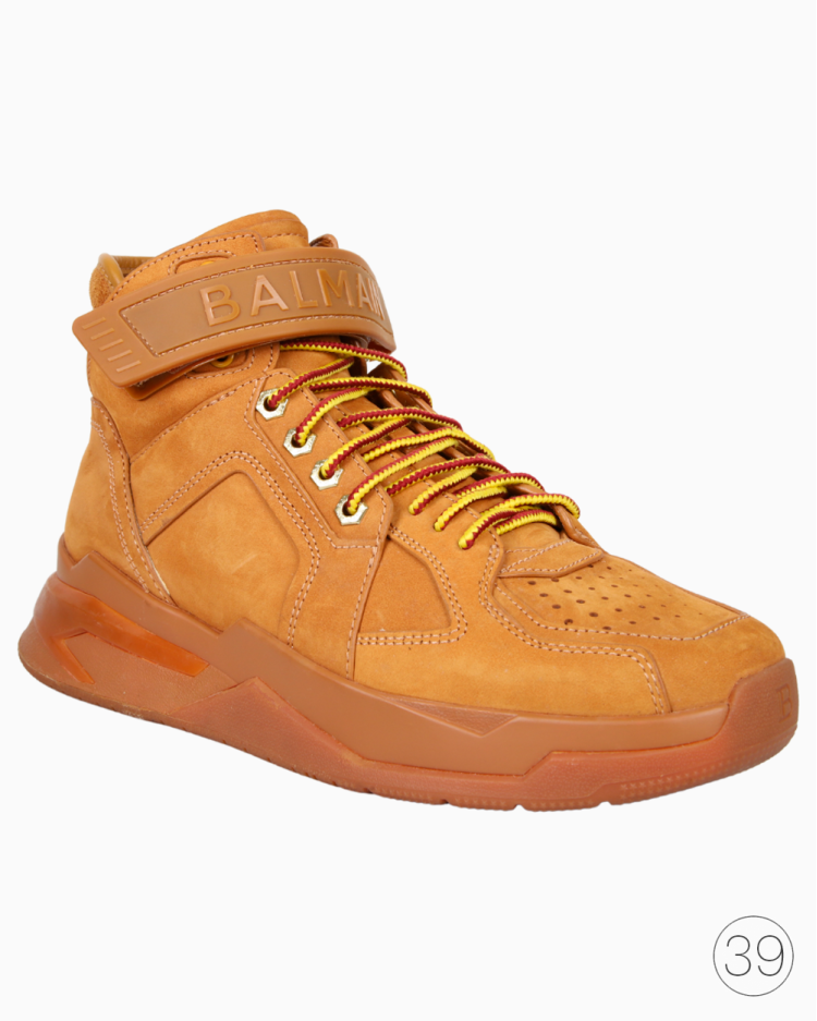 Tênis Balmain Original B-Ball Camurça Caramelo Masculino