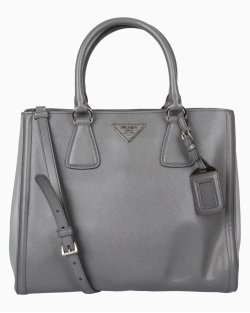 Bolsa Prada Galleria Saffiano Cinza