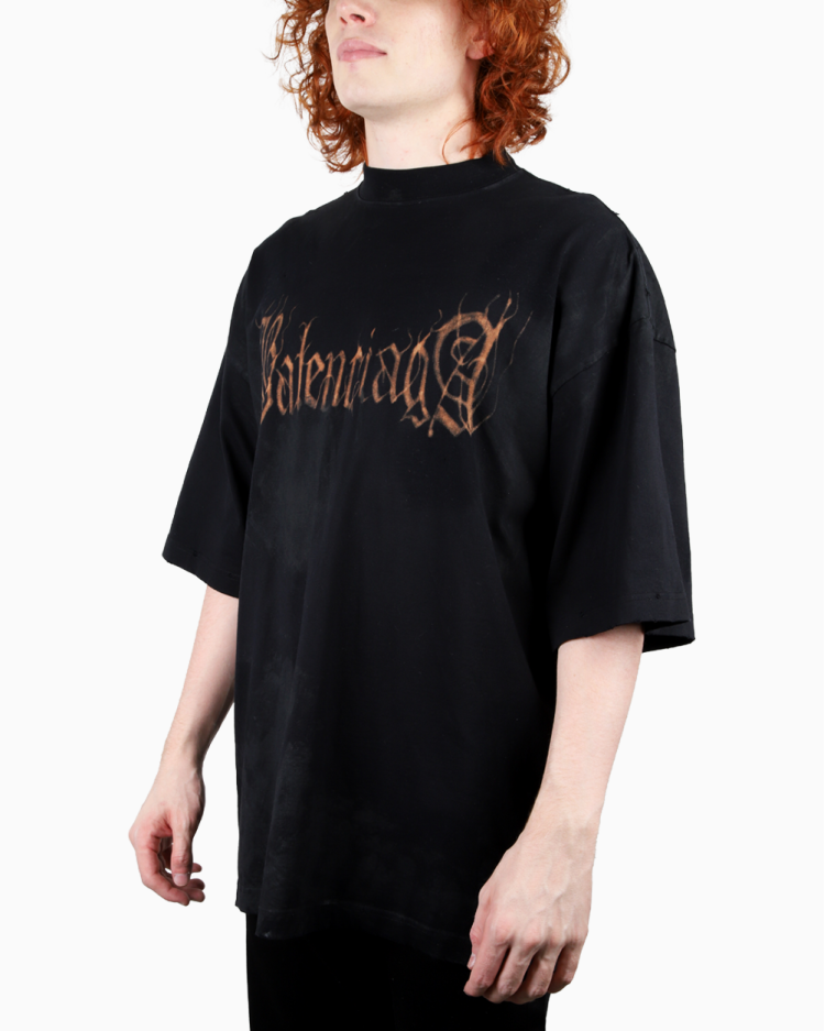 Camiseta Balenciaga Original Over Sized Destroyed Preta Masculina