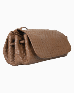 Bolsa Bottega Veneta Drawstring Flap Crossbody Marrom 