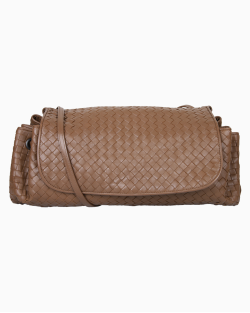 Bolsa Bottega Veneta Drawstring Flap Crossbody Marrom 