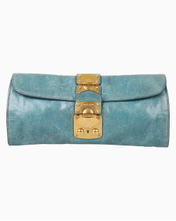Clutch Miu Miu Push Lock Turquesa