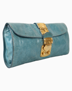 Clutch Miu Miu Push Lock Turquesa