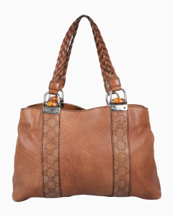 Bolsa Gucci Bamboo Bar Tote Marrom