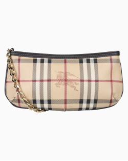 Bolsa Burberry Haymarket Check Pochette Bege
