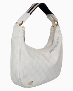 Bolsa Gucci Vintage Hobo GG Supreme Canvas Branca