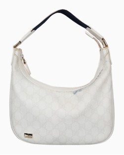 Bolsa Gucci Vintage Hobo GG Supreme Canvas Branca