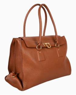 Bolsa Ferragamo Sofia Tote Couro Caramelo