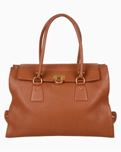 Bolsa Ferragamo Sofia Tote Couro Caramelo