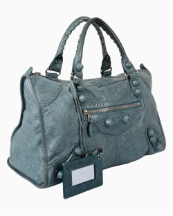Bolsa Balenciaga Giant 21 Brogue Couro Azul