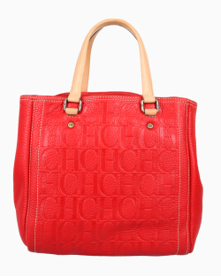 Bolsa Carolina Herrera Tote Monograma Vermelha