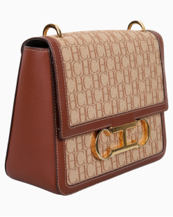 Bolsa Carolina Herrera Intials Insignia Marrom