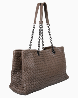 Bolsa Bottega Veneta Chain Tote Intrecciato Marrom 