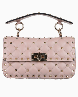 Bolsa Valentino Rockstud Spike Pequena Nude