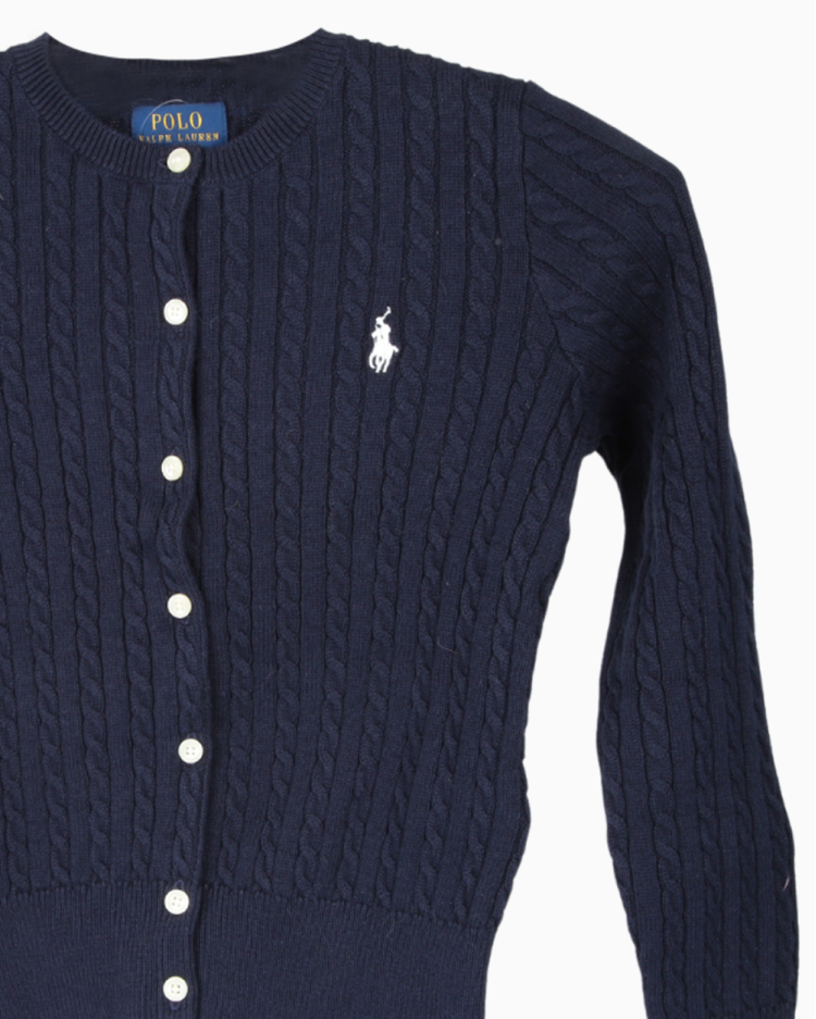 Cardigan Infantil Polo Ralph Lauren Original Azul Marinho Feminina