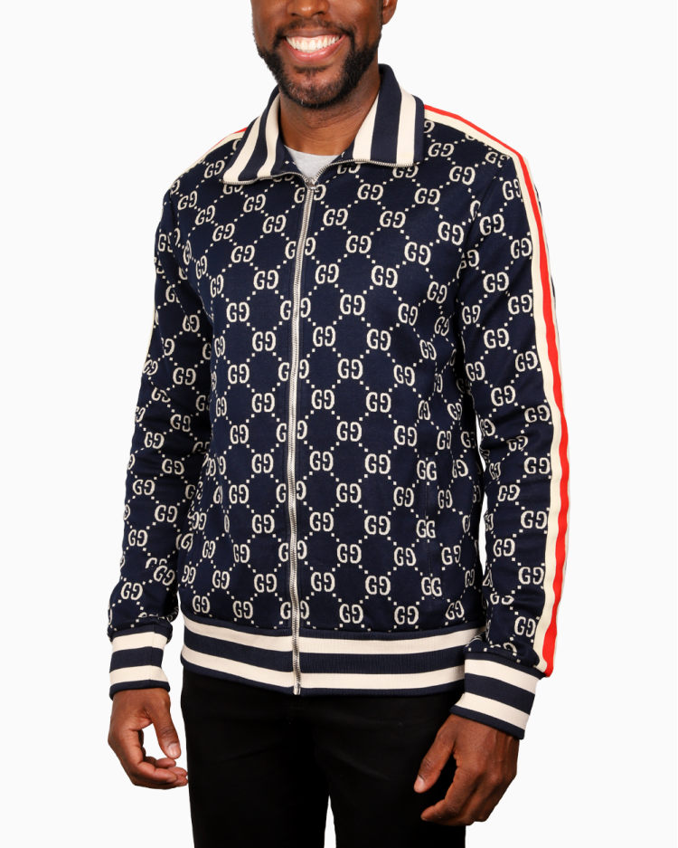 Jaqueta Gucci Original GG Supreme Azul Marinho Masculino