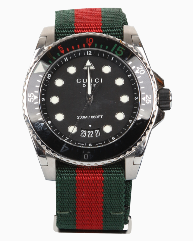 Relógio Gucci Original Dive Web Prata Masculino