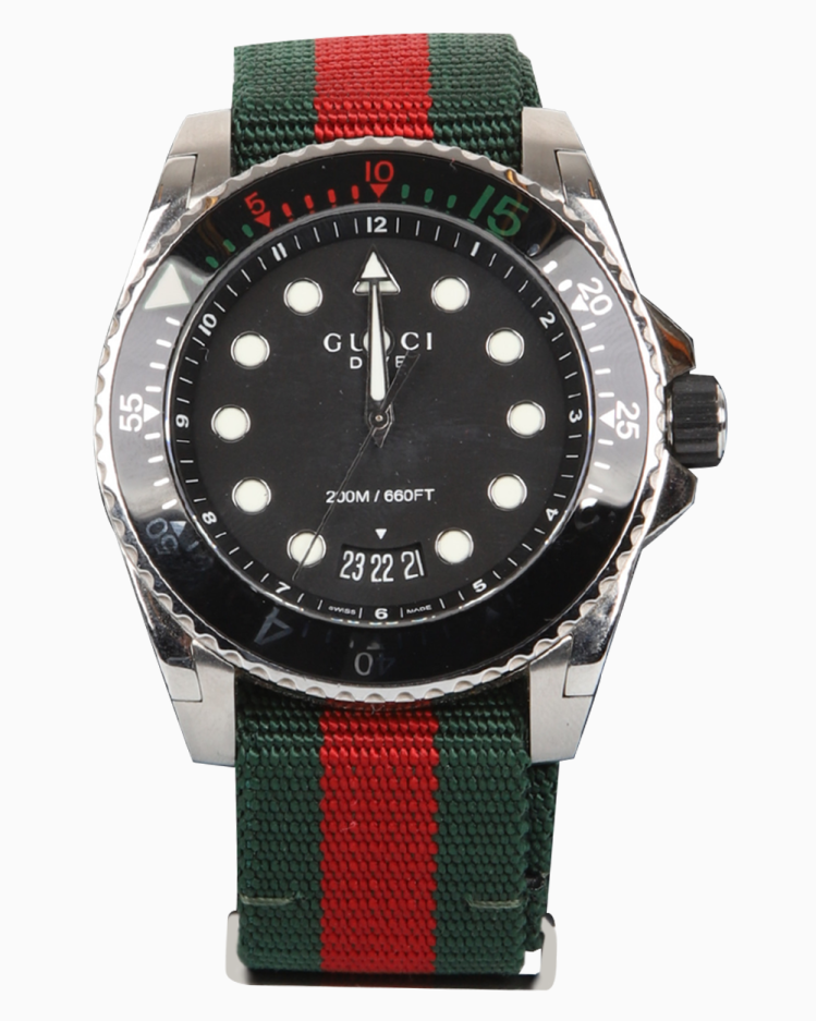 Relógio Gucci Original Dive Web Prata Masculino