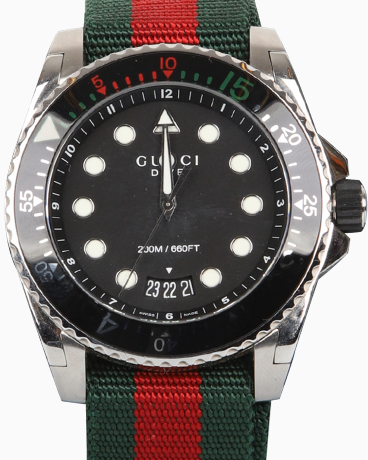 Relógio Gucci Original Dive Web Prata Masculino