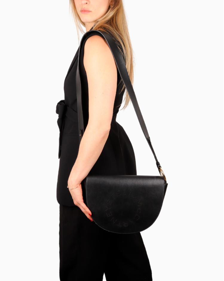 Bolsa Stella McCartney Original Half-Moon Preta Feminina