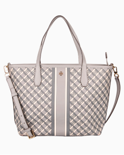 Bolsa Tory Burch Geo Tote Pequena Cinza