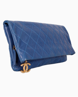 Clutch Chanel Stitched Thin City Azul