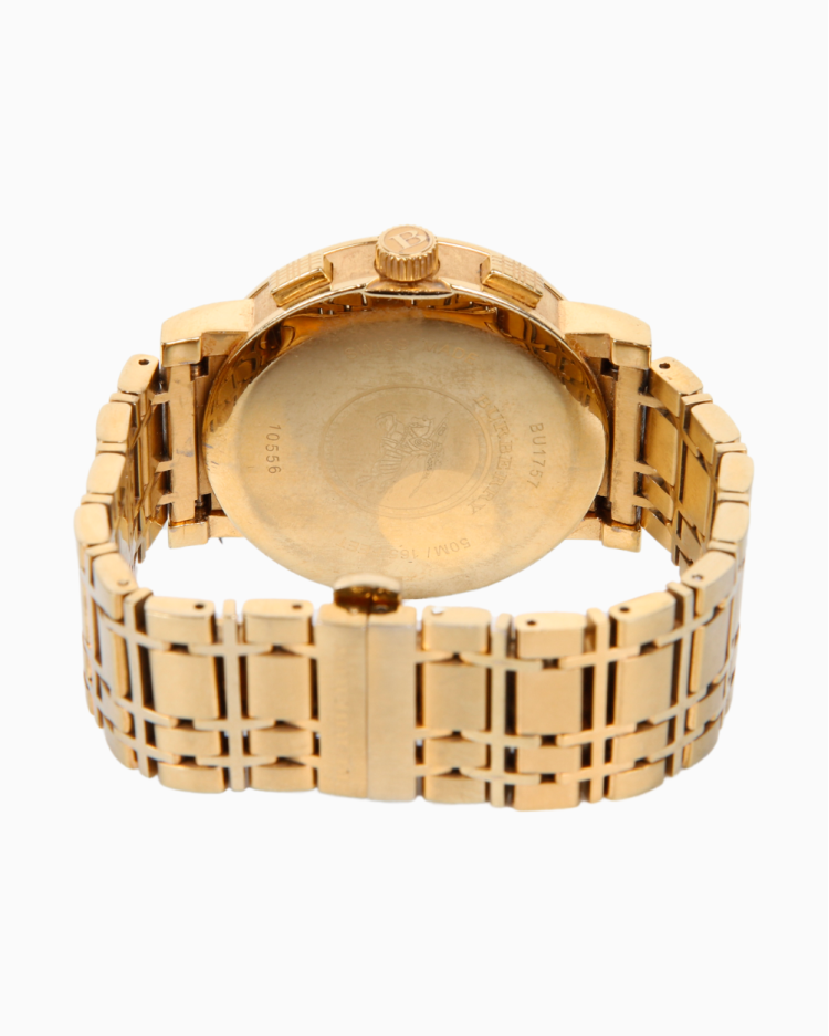 Burberry ゴールド クロノグラフ腕時計　BU1757 Burberry Men's BU1757 Heritage Gold-Plated Stainless Steel