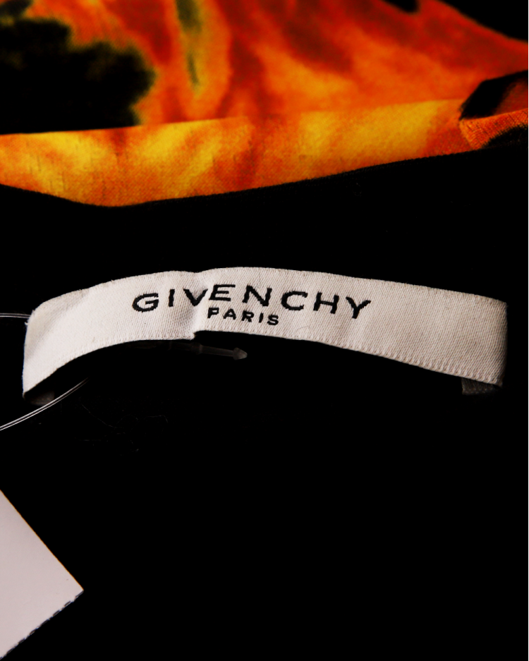 Camiseta Givenchy Original Estampada Laranja e Preta Masculina